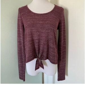 NEW Aeropostale Maroon Long Sleeve Tie-Front Top